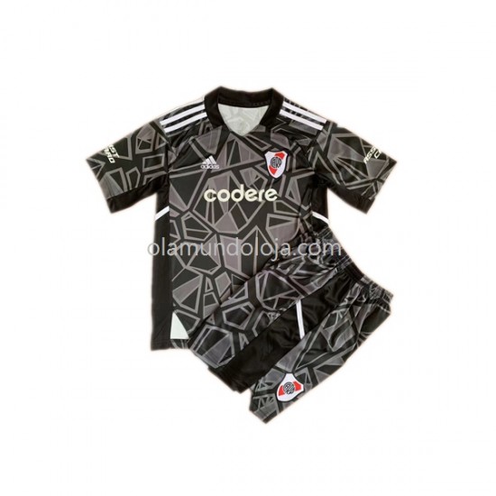 Camisola CA River Plate Guarda-redes Criança Equipamento Primeiro 2023 Manga Curta